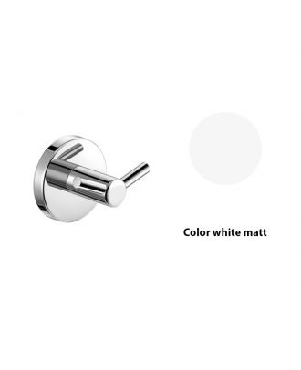 SANCO - Ergon wall mounted double bath robe hook, White Matt