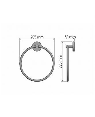 SANCO - Ergon wall mounted towel Ring, White Matt