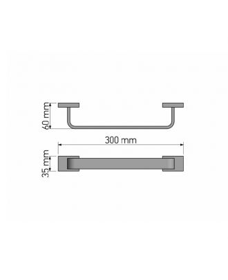 Single Towel Rail 30Cm, Black Mat