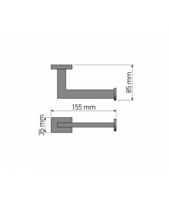 Toilet Roll Holder, Black Mat