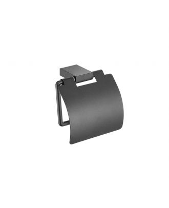 SANCO - Academia wall mounted toilet roll holder with cover, Graphite dark