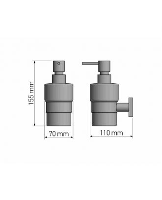 SANCO - iconic wall mounted soap dispenser holder, Black matt