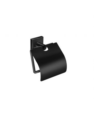 SANCO - Iconic wall mounted toilet roll holder with cover, Black matt