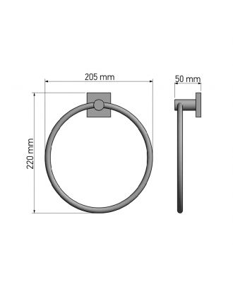 SANCO - Iconic wall mounted towel ring, Black matt