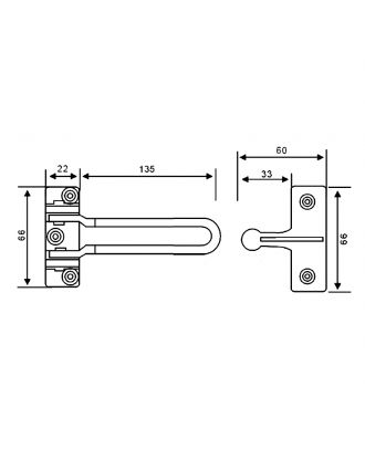 Stainless Steel Safety Door Latch Guard For Hotel Bedroom Door