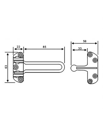 Safety Door Latch Guard For Hotel Bedroom Door, Silver