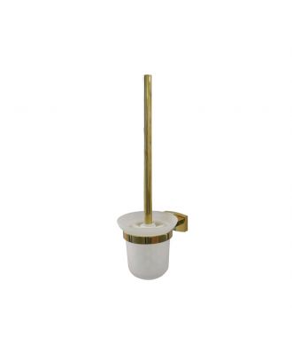 Wall mounted toilet brush holder for bathroom, Gold