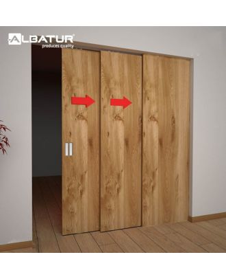 ALBATUR - 80 Kg Telescopic Sliding Door System 3M, 2 Doors, Door Width 45cm