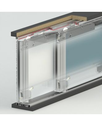 ALBATUR - 50 KG sliding panel system for Wardrobe, 3M, 2 doors, integrated soft close, Aluminum Profiles in Black