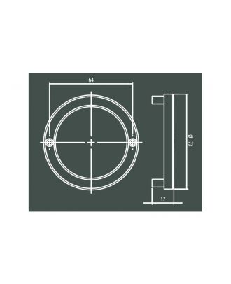 Halka Furniture Handle 64Mm, Chrome