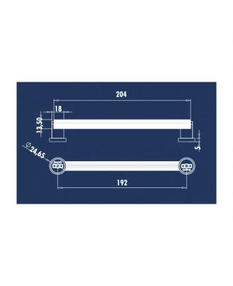 WEST furniture handle 192mm, Matt Black