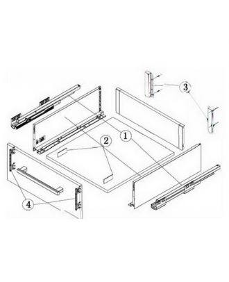 Ultra Slim Drawer Kit Package H17 X D50 Cm Charcoal Grey