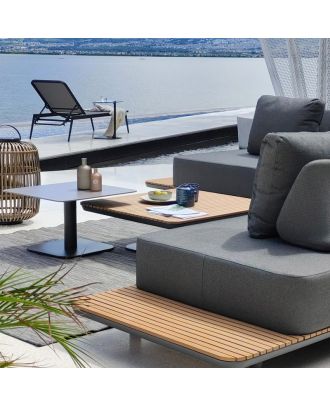 New Freedom outdoor sofa set movable backrests and a modular combination with 2 coffe table, Grey