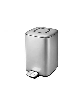Pedal Dustbin Metal 9L Metallic Silver
