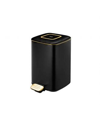 Pedal Dustbin Metal 9L Black * Gold