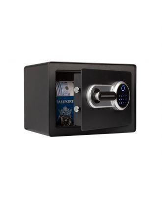 Fingerprint lock electronic steel safe with keypad for home or hotel use, Black