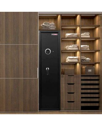 Heavy-duty Gun Cabinet Safe Storage of 5 guns With Fingerprint and Electronic Keypad