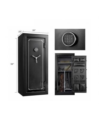 Fireproof gun safe superior security and quick access electronic with durable and reconfigurable interior, 24-Gun Storage