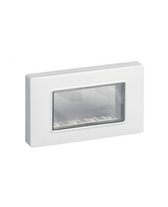 VIMAR - IP55 cover 4-module with screws, for Eikon and Plana series, white