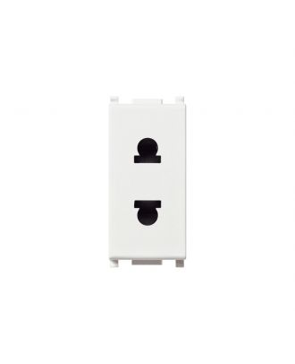 VIMAR - PLANA Socket SICURY outlet Euro-American standard 2P, 16A, 1 module, white