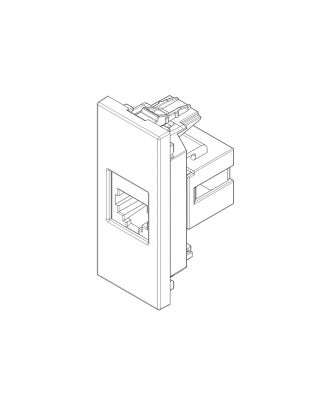 Vimar - LINEA, RJ11 phone jack 6/4, 1M, Black