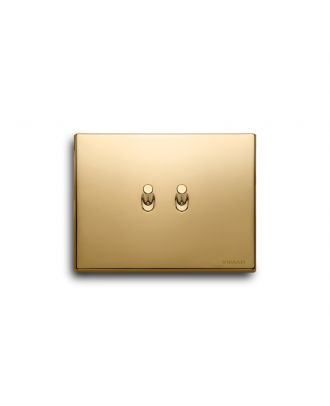 Vimar - EIKON, Plate 3Mx2, Metal, Vintage gold