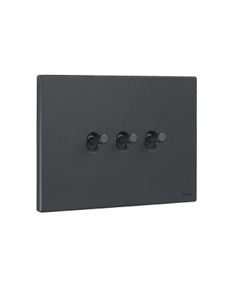 Vimar - EIKON, Plate 3Mx3, Metal, Vintage anthracite grey