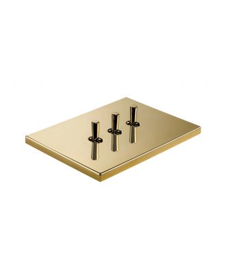 Vimar - EIKON, Plate 3Mx3, Metal, Vintage gold