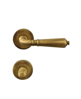 Pasini Bathroom Door Handle With Rosette + WC Thumbturn, Oxide