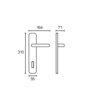 Luxurious Door Handle PEGASO With Plate, Oxide