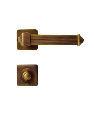 Deluxe Bathroom Door Handle PEGASO With Square Rosette, Oxide