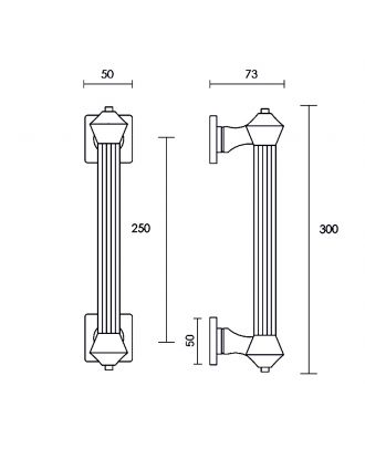 Pull Handle PEGASOquadrato 30 CM, Chrome