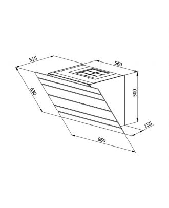 Levante 90 Bianca Wall Hood 90 Cm - 450 M3 / H Motor - Black Glass