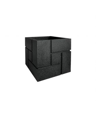 Outdoor Square Vase 50 CM, Black