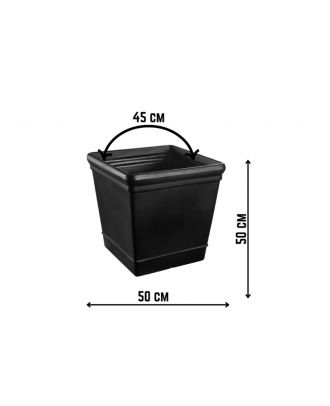 Outdoor Square Vase 50 CM, Stone