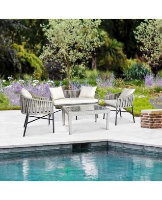 Curvy Sofa Set- Silver