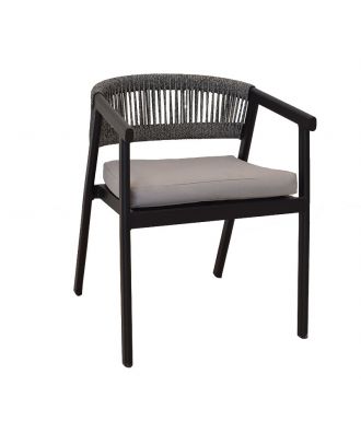 Ivona Dining Chair Black x Round Rope