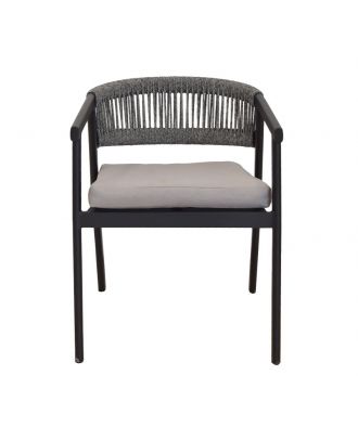 Ivona Dining Chair Black x Round Rope