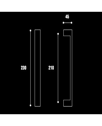 MODERN PULL HANDLE 23CM, Antique Bronze