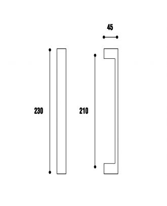 SICURO - YORK BAR Modern Pull Handle 23 cm, Graphite