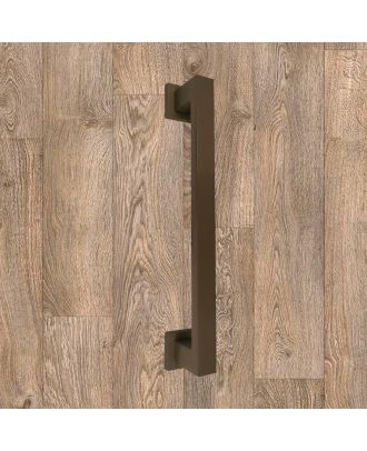 SICURO - YORK BAR modern pull handle 40 CM with square rosette, Brown matt