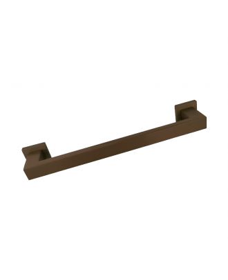 SICURO - YORK BAR modern pull handle 40 CM with square rosette, Brown matt