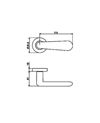 CADDY Door Handle with Round Rosettes bright Chrome