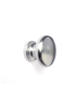 Round Wooden Door Knob, Satin Chrome