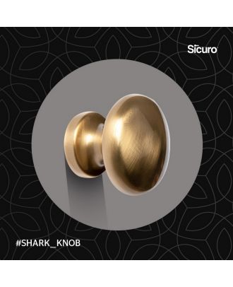 Round Wooden Door Knob, Satin Gold