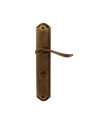 Bathroom Door Handle With long Plate, Antique Bronze