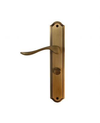 ONDA - Bathroom Door Handle with Plate, Antique Bronze