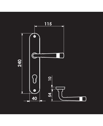 CONTE Door Handle With Plate Bright Chrome