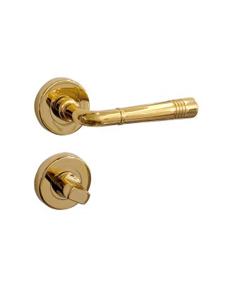 Conte - Bathroom Door Handle With Round Rosette, Golden