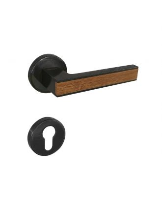 SICURO - Amr Helmy door handle with round rosette, Graphite